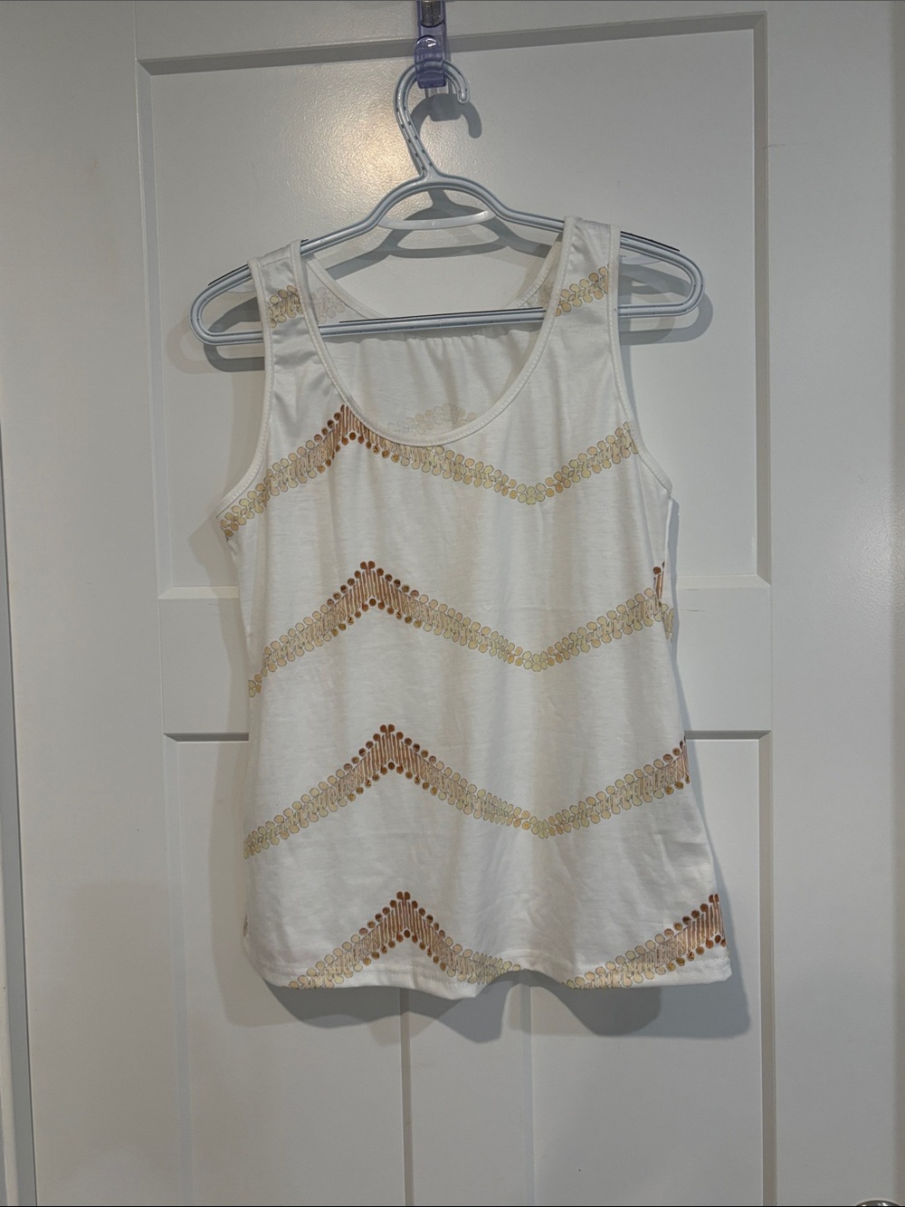 Women’s Cream Tank Top with Gold Chevron Accents New without tags